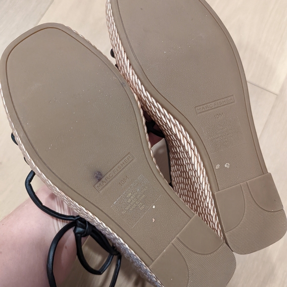 Black Strappy Wedge Sandals - Picture 4 of 11